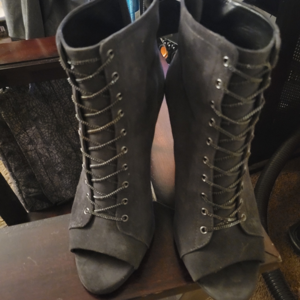 French connection open toe high heels sandal Gray - Picture 2 of 6